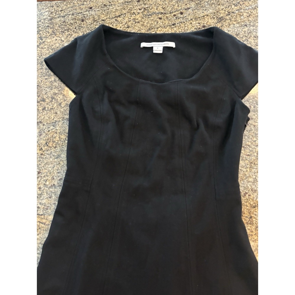 Diane Von Furstenberg Dress Womens Size 8 Black Cap Sleeve Evening Wearβ